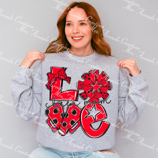 Love cheer mom red/black
