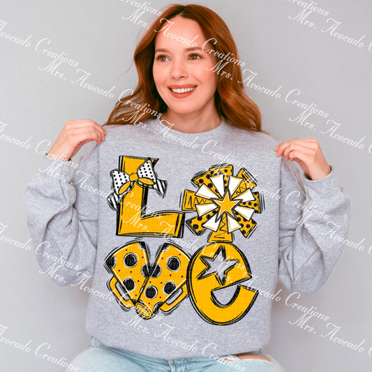 Love cheer black/yellow gold