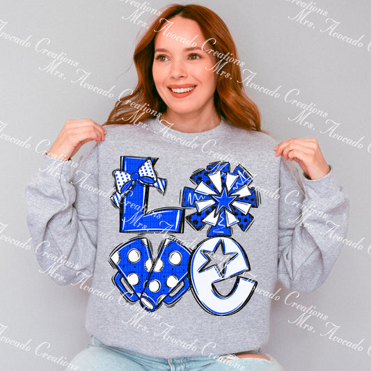 Love cheer blue/black/white
