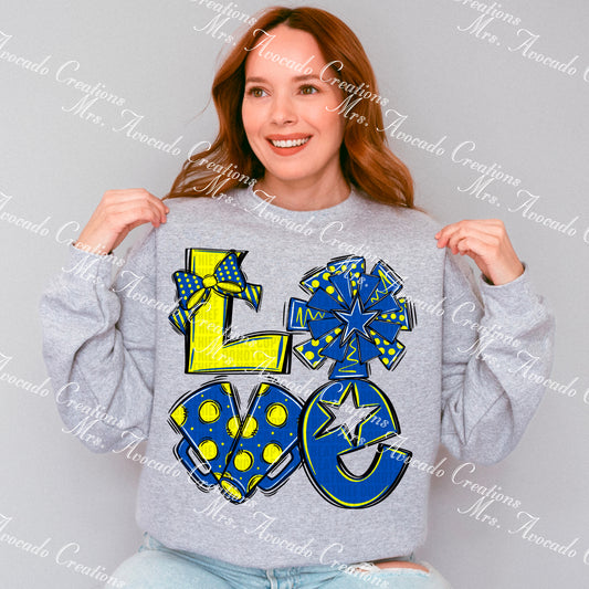 Love cheer blue/yellow