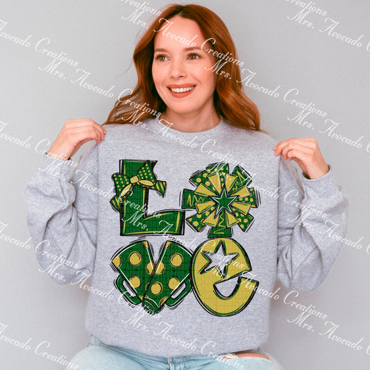 Love cheer green/gold
