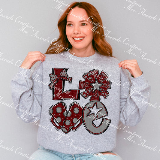 Love cheer maroon/gray