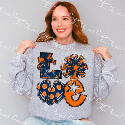 Love cheer navy/orange