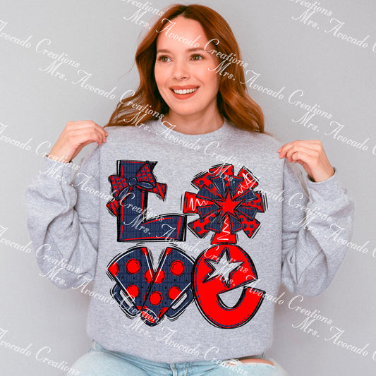 Love cheer navy/red