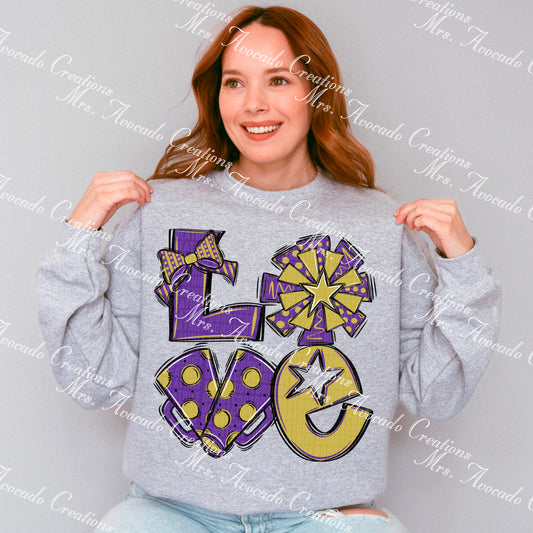 Love cheer purple/gold