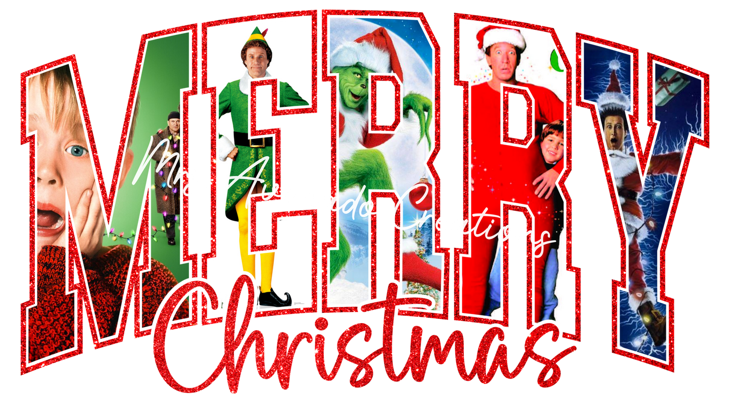 Merry Christmas movies red sparkle
