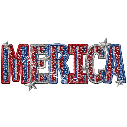 Merica faux embroidery