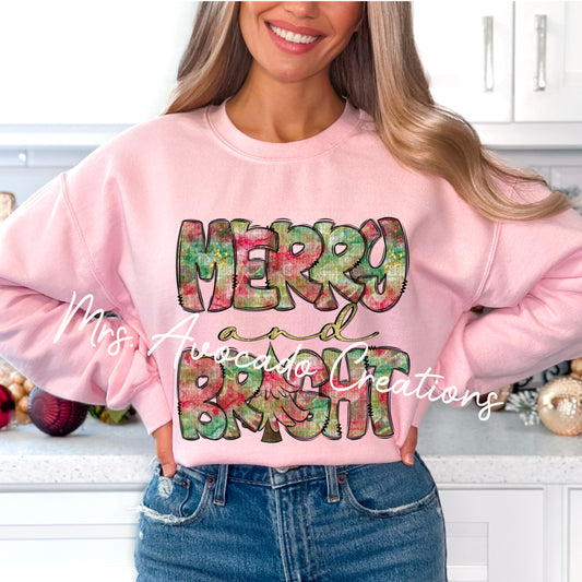 Merry and Bright red green gold