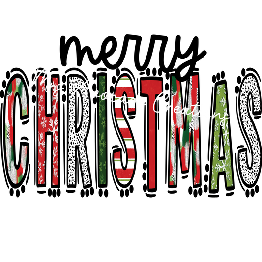 Merry Christmas red, black, white, green