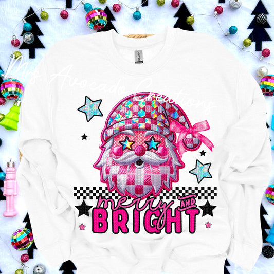 Merry & Bright faux embroidery