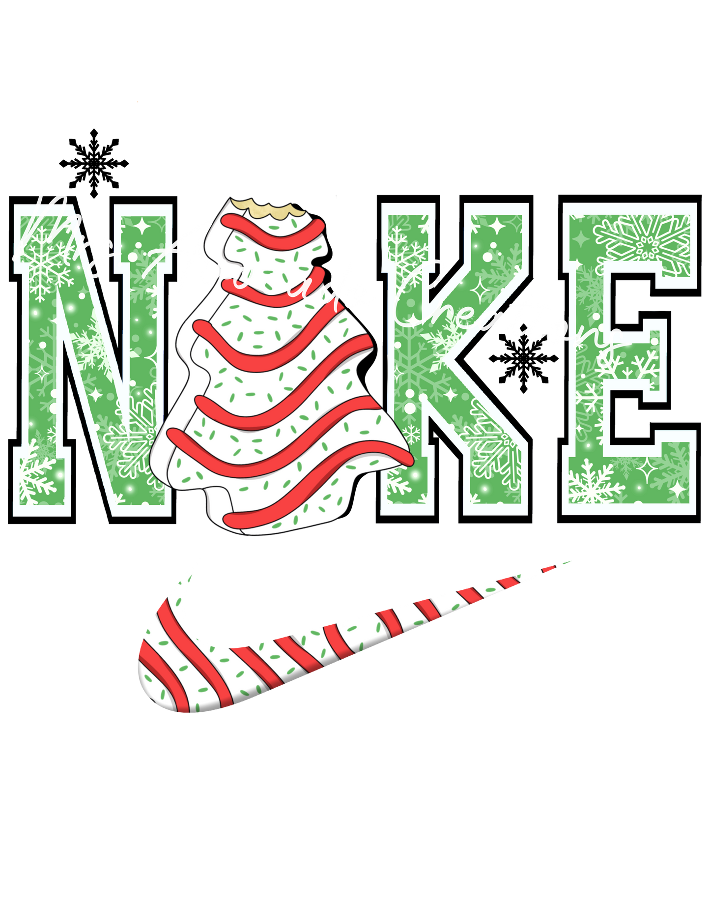 Swoosh Christmas Tree Cake