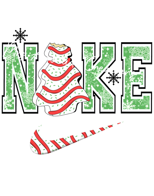 Swoosh Christmas Tree Cake