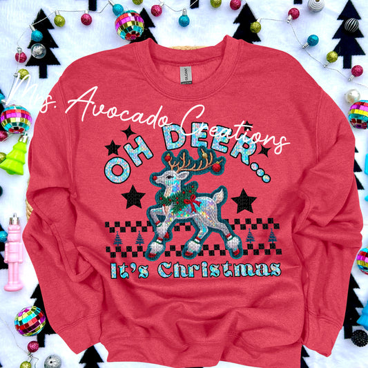 Oh deer, it's Christmas faux embroidery