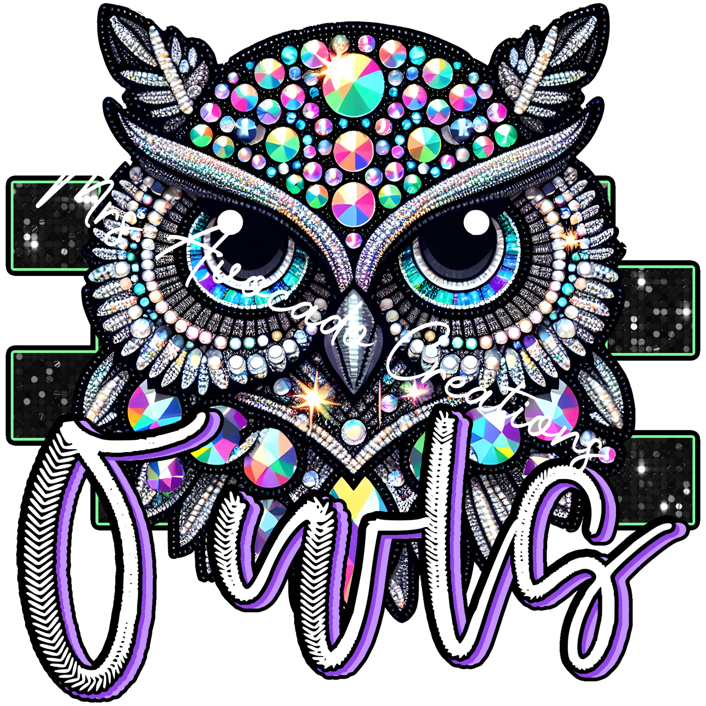 Faux rhinestone Owls
