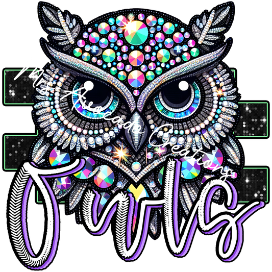 Faux rhinestone Owls
