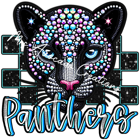 Faux rhinestone Panthers