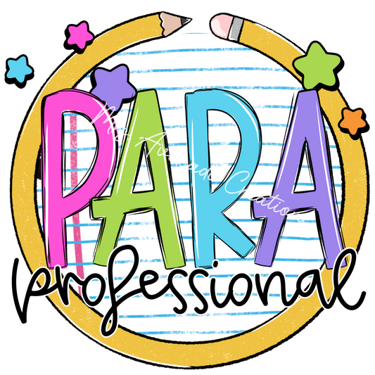 Colorful pencil circle paraprofessional