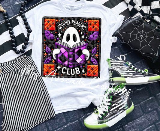 Faux embroidery Spooky Readers Club
