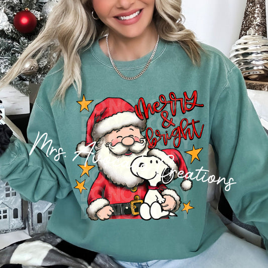Merry and Bright Santa and Sn oopy