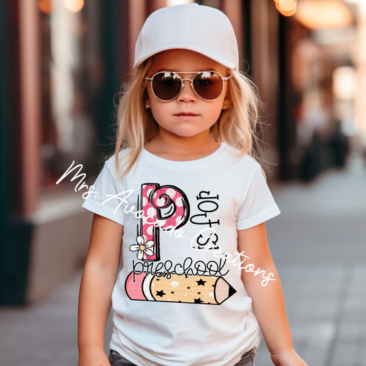 P is for Preschool girl