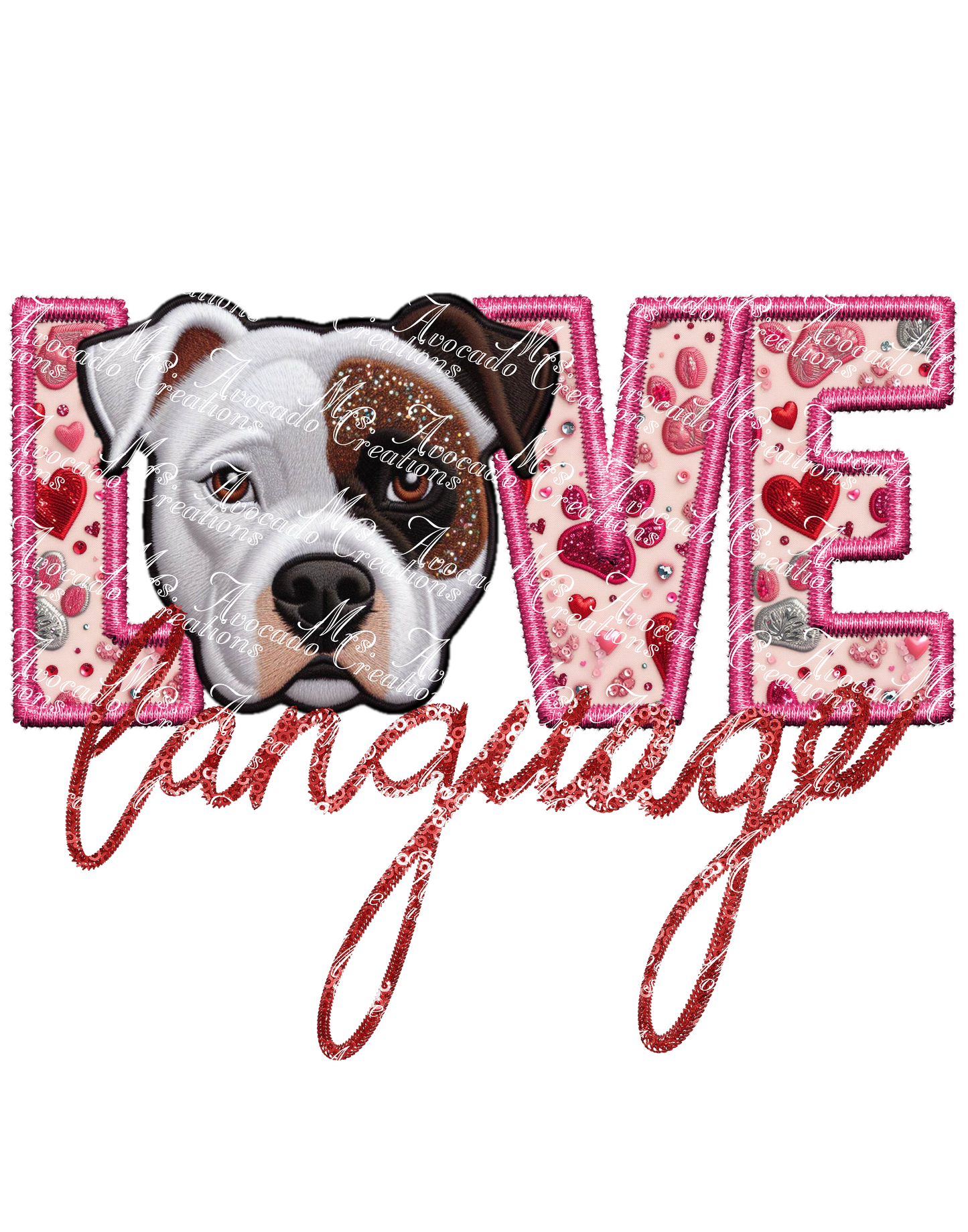 Love Language Pitbull (Brown Eyepatch)