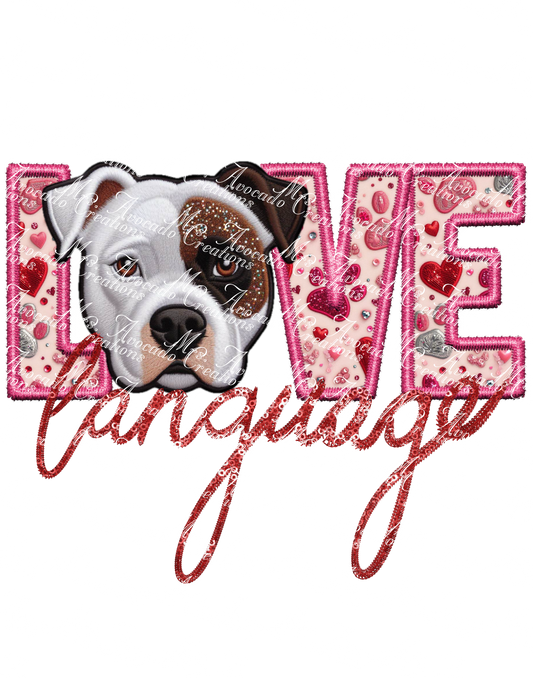 Love Language Pitbull (Brown Eyepatch)