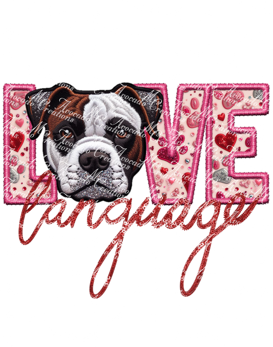 Love Language Pitbull (brown/white)