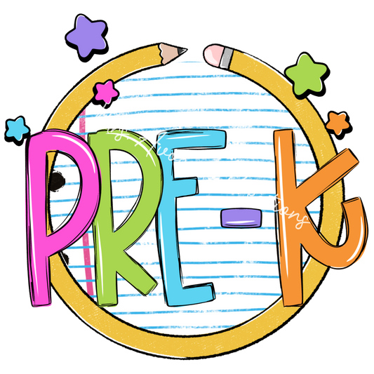 Colorful pencil circle pre-k