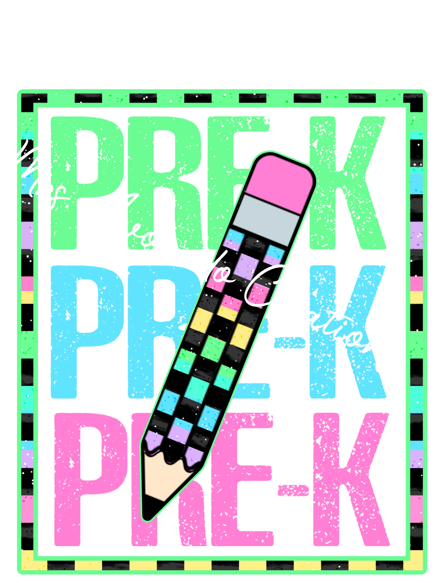 Checkered pencil pre-k