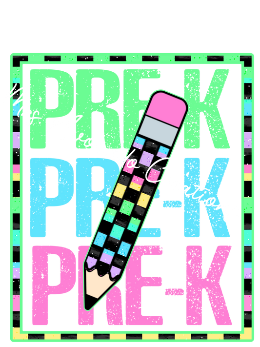 Checkered pencil pre-k