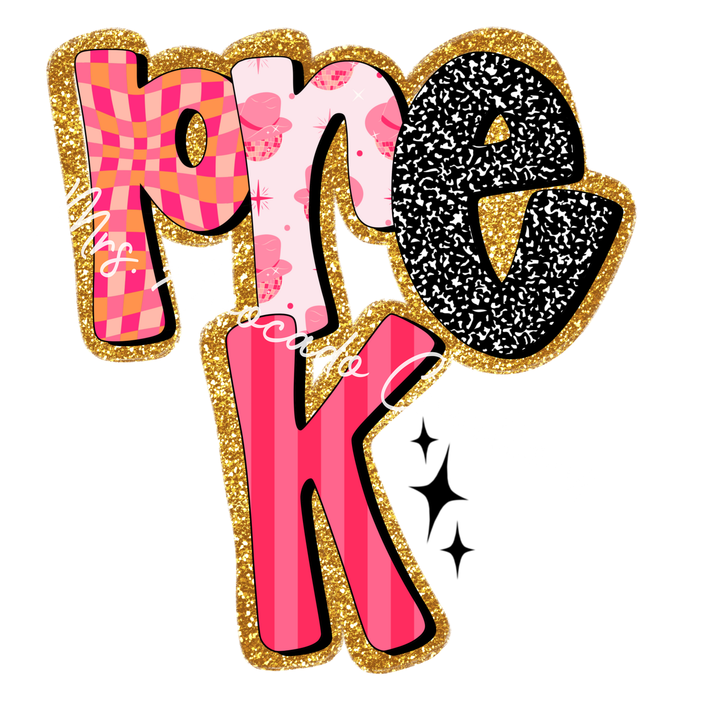 Pink and gold pre-k