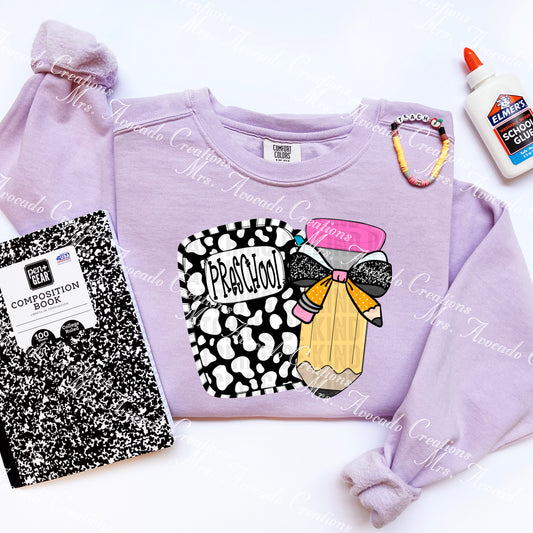 Preschool leopard pencil bow
