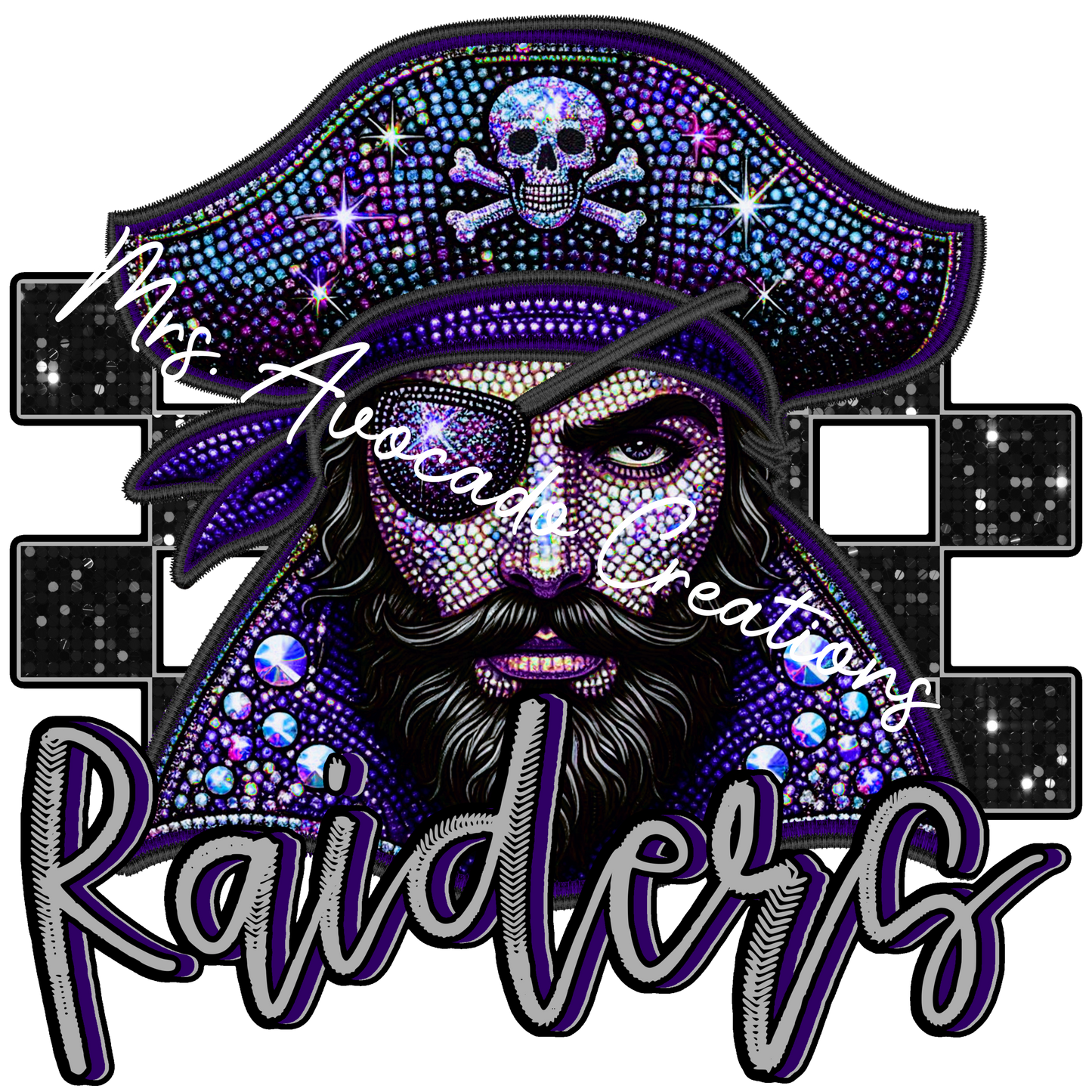 Faux rhinestone Raiders