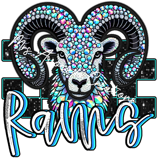 Faux rhinestone Rams