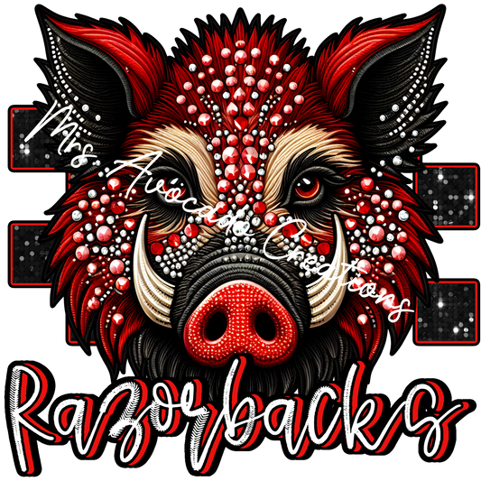 Faux rhinestone Razor backs