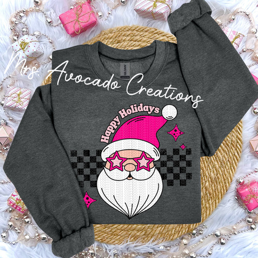 Retro Santa Happy Holidays