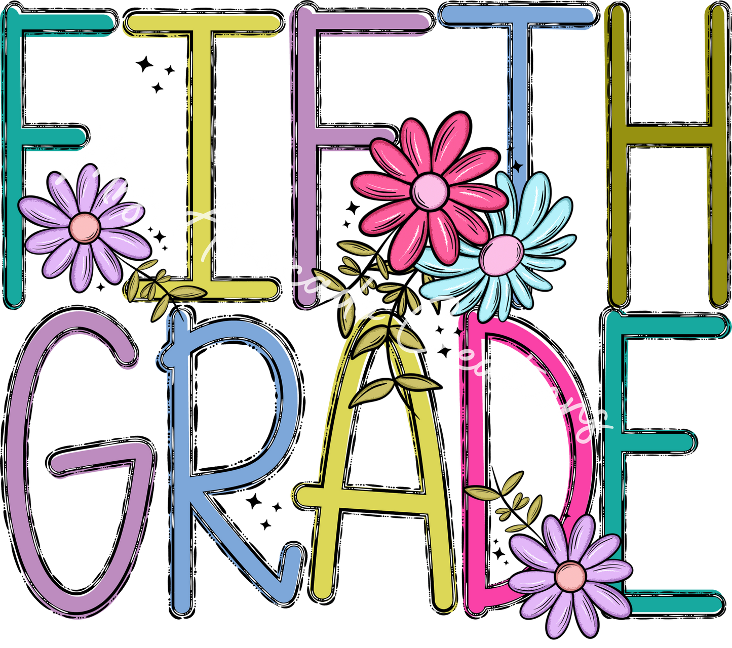 Fifth grade floral doodle