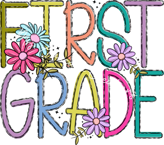 First grade floral doodle