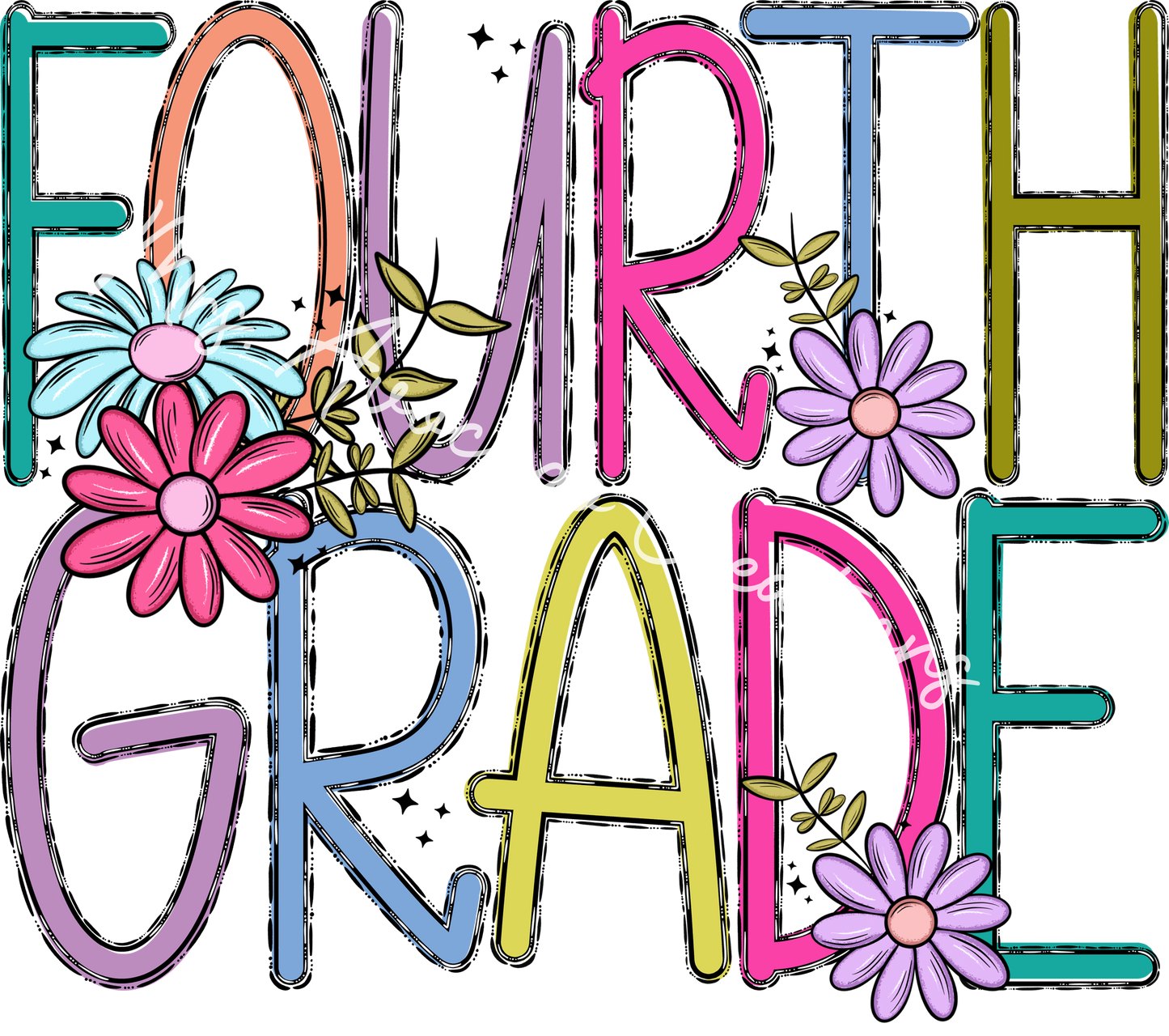 Fourth grade floral doodle