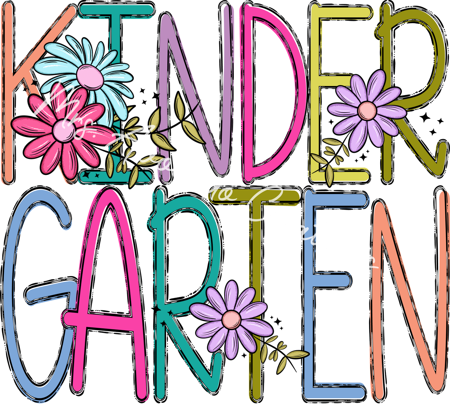 Kindergarten floral doodle