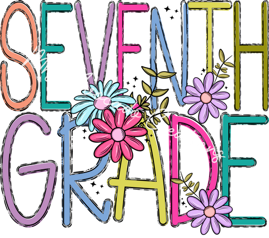 Seventh Grade floral doodle