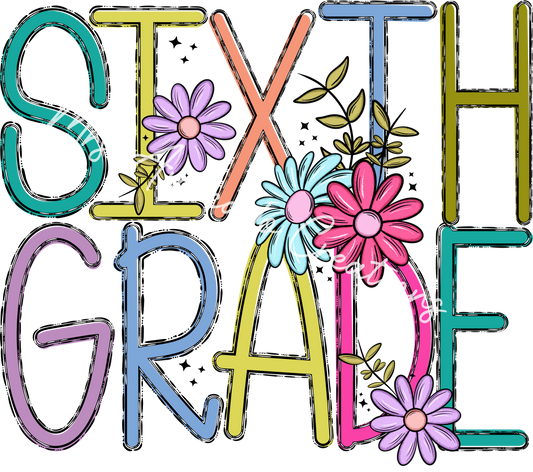 Sixth Grade floral doodle
