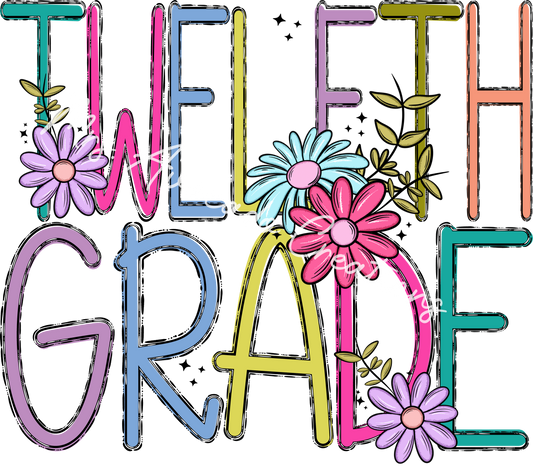 Twelfth Grade floral doodle