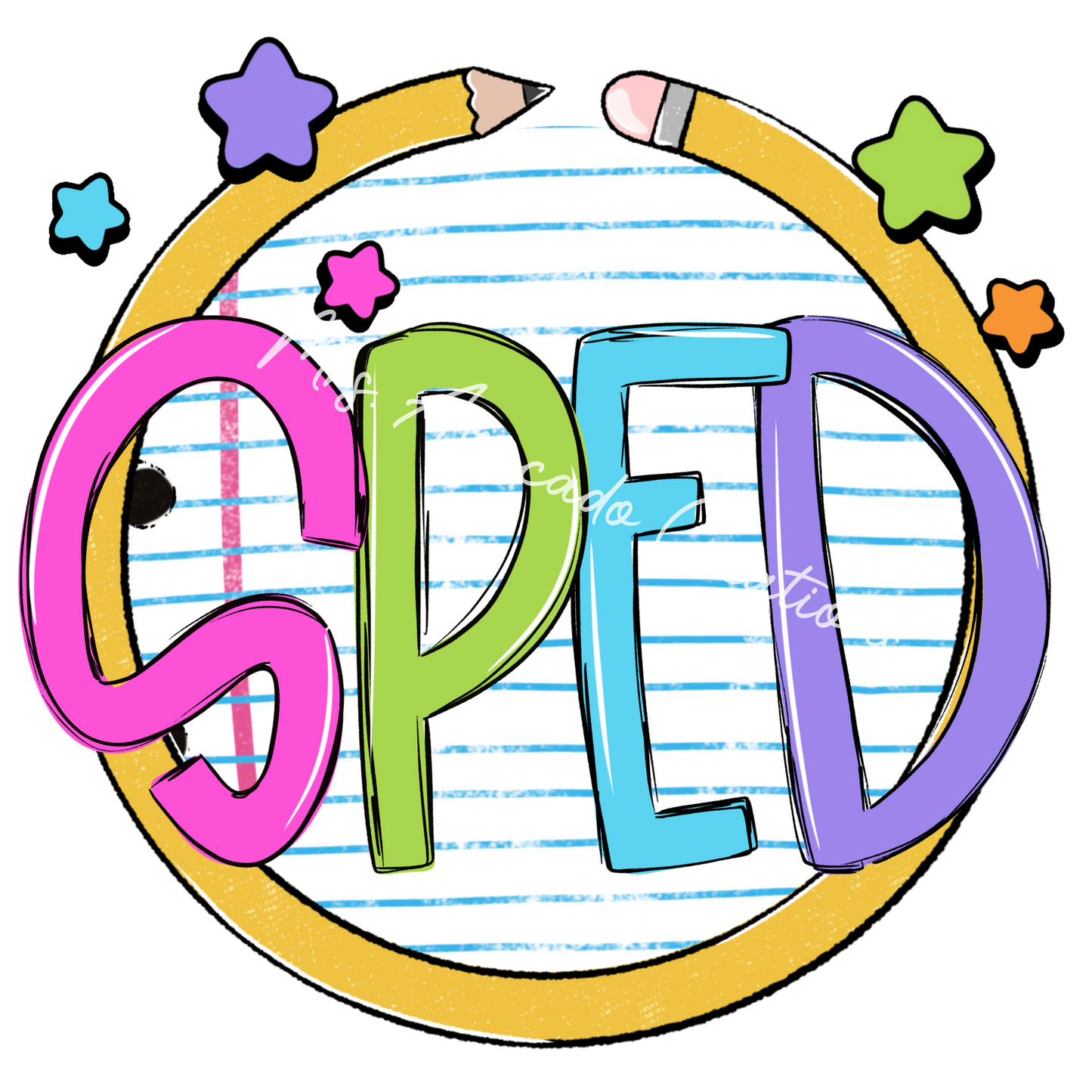 Colorful pencil circle sped