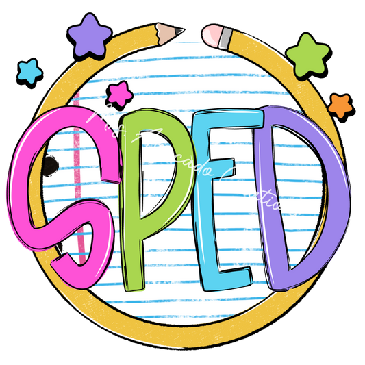 Colorful pencil circle sped
