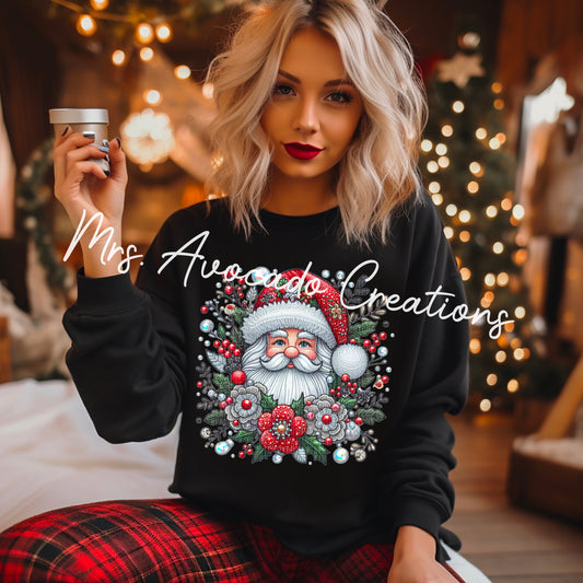 Faux rhinestone Santa