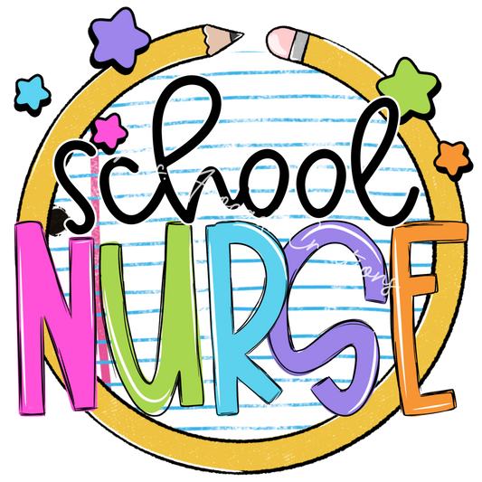 Colorful pencil circle school nurse