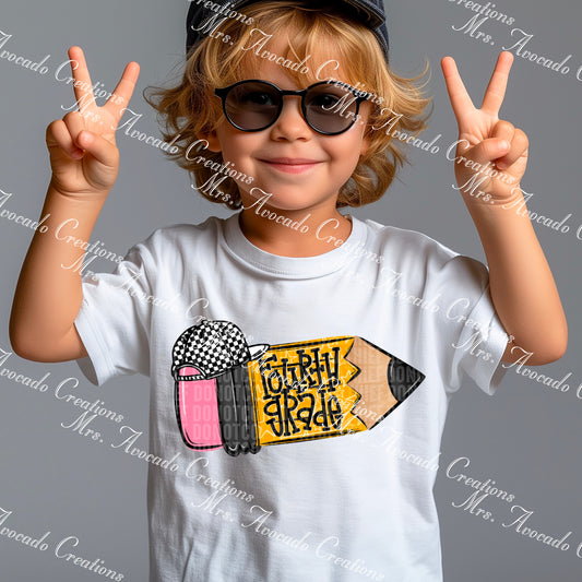 School Doodle Pencil Hat Fourth Grade