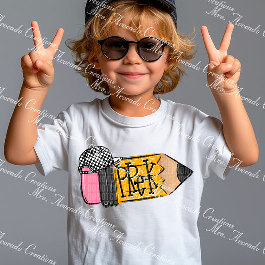 School Doodle Pencil Hat Pre-K