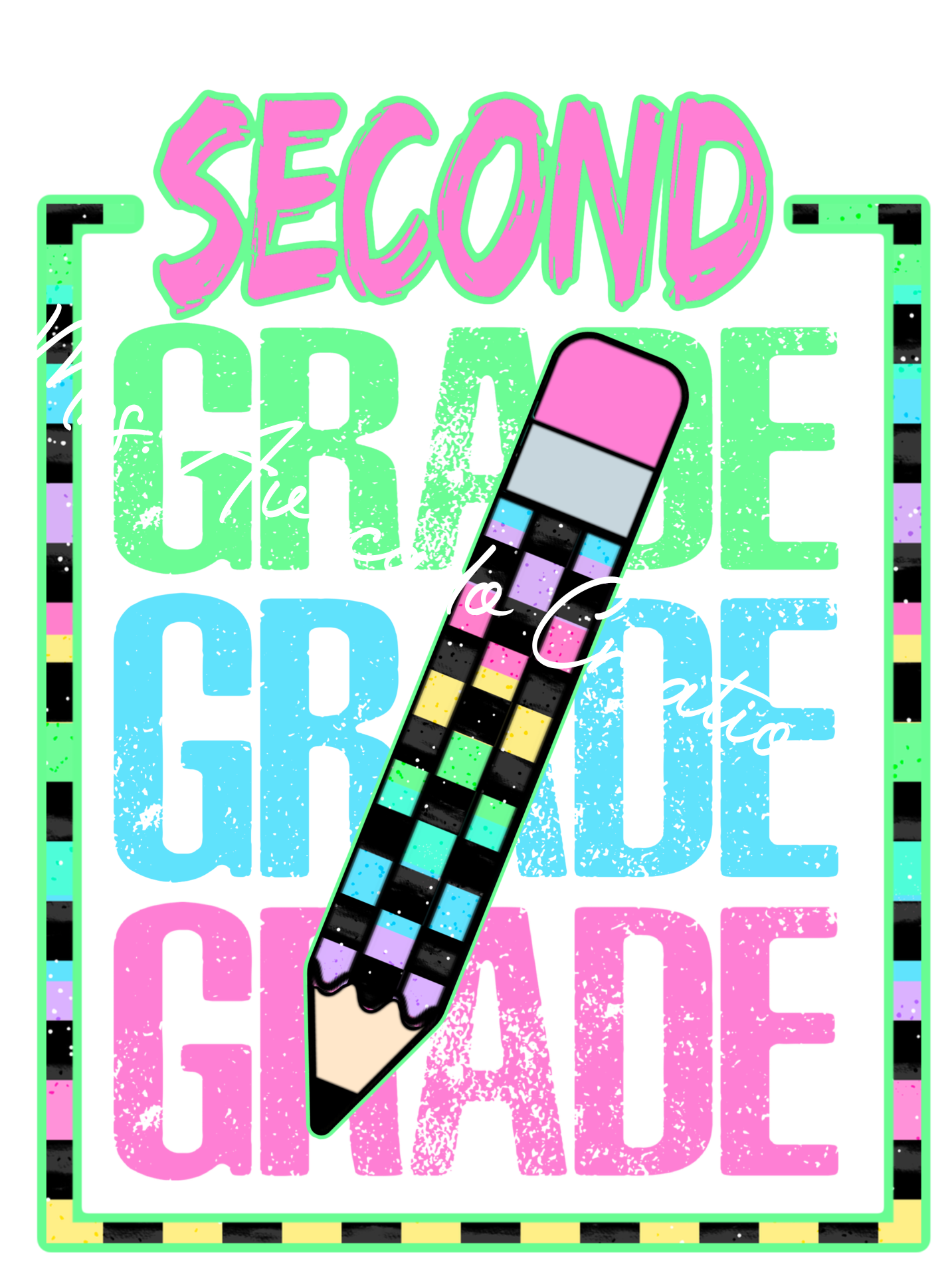 Checkered pencil second grade